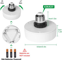 Screw in Puck Lights, E26 Puck Lights with Remote, 2 Pack Battery Powered Puck Lights with Screw in Base for Non-Hardwired Wall Sconces Fixtures ( Batteries Not Included )