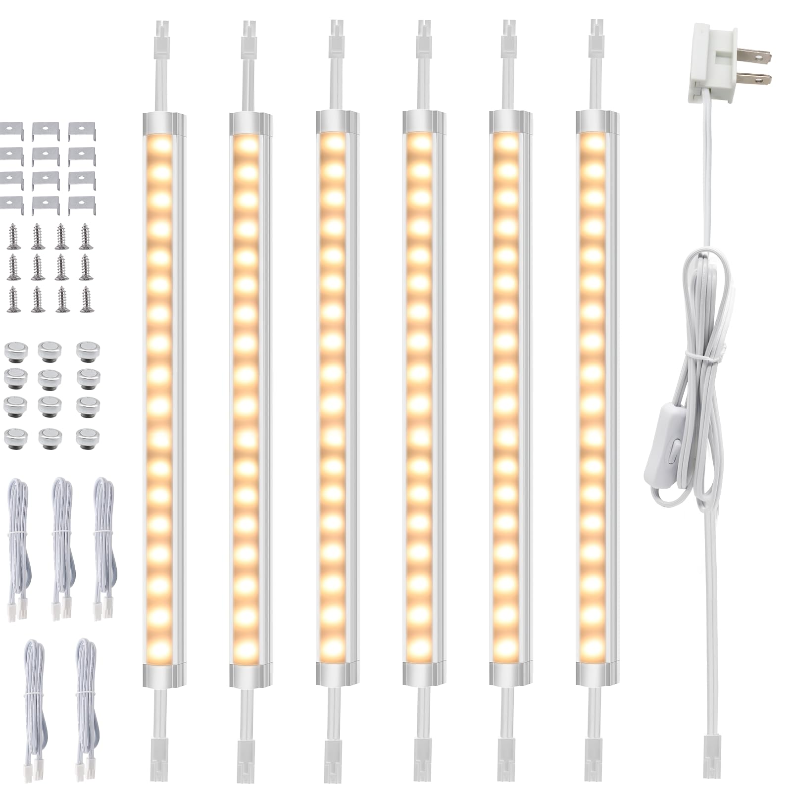 40" Under Cabinet LED Light – 110V Plug-in Ready, Aluminum Shell, 80 LEDs, Natural/Warm White – Kitchen & Workshop Lighting