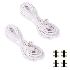 2pcs 78.7 Inches Extension Cords Cable Wire with 5 Pin Connectors for RGBW RGBWW Under Cabinet Strip Lights - extension cord - AIBOO