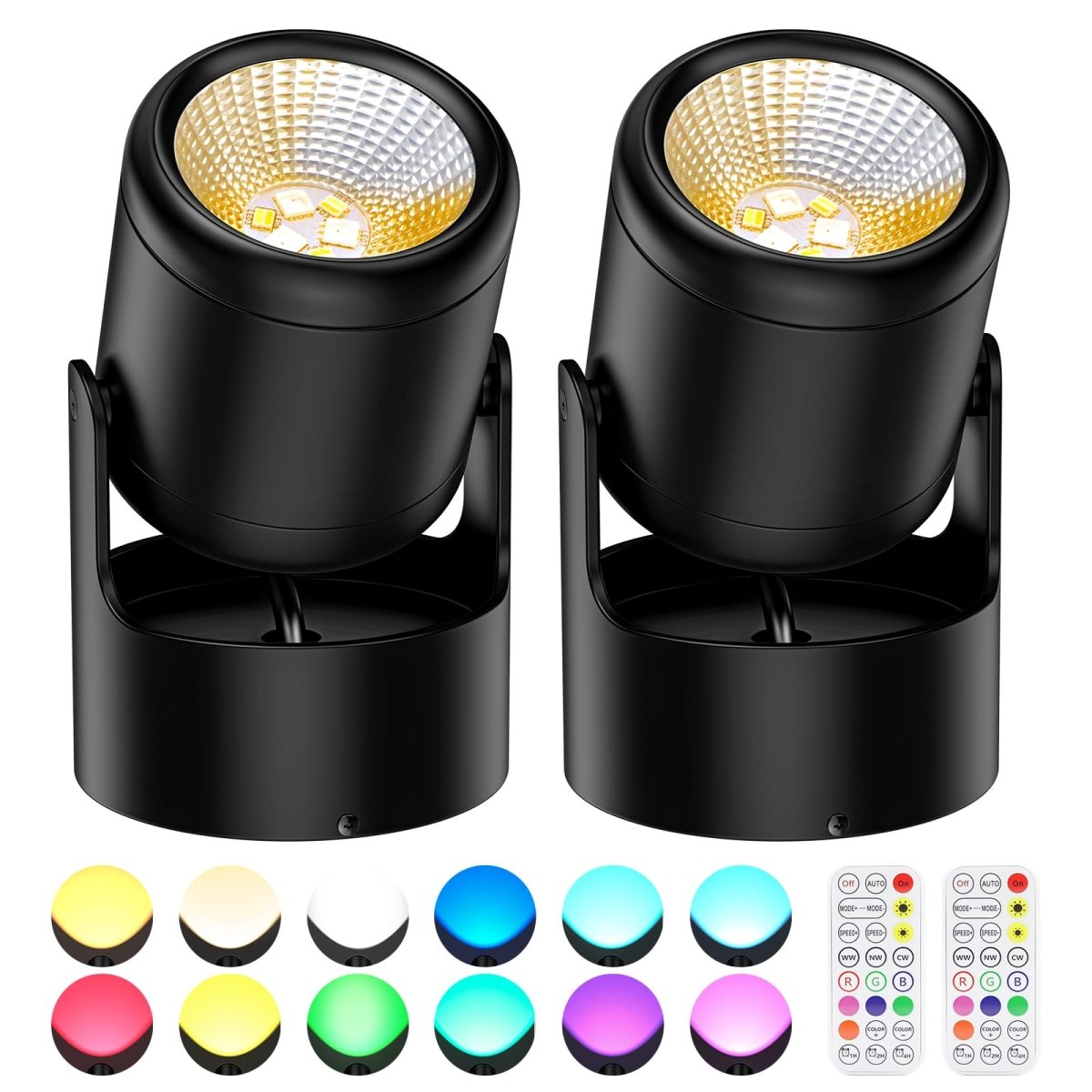 RGB and 3CCT LED Spot Lights Up Lights Indoor 20 Color Changing Dimmable Floor Spotlight Lamp with Remote & Foot Switch Accent Lighting for Plant Home Décor Picture - wall sconces - AIBOO