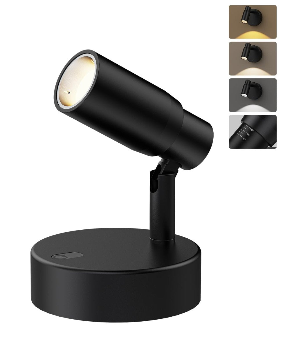 Spot Lights Indoor, Rechargeable Picture Light with Remote, Dimmable CCT Spotlight for Wall Art, Battery Uplights Indoor with Timer for Plant Artwork Painting Sofa Corner 1PC - wall sconce - AIBOO