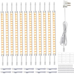 AIBOO Under Cabinet Lighting, Dimmable 12 inch Under Counter Lights, 120V Plug in & Hardwired, Linkable LED Closet Lights for Kitchen, Shelf, Workbench, Desk,Cupboard,Garage (12 PCS), Warm White 3000K - 120v cabinet lights - AIBOO