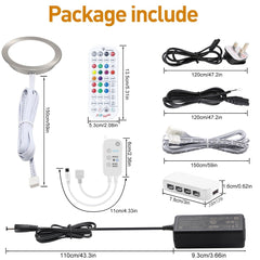AIBOO RGB Under Cabinet Kitchen Lights 8 Pack,Downlights for Ceiling Colour Chang,Smart Under Cupboard Kitchen Lights Dimmable with Remote,Under Cabinet Light LED with Plug in or Hardwired [Energy Class E] - cabinet lights - AIBOO