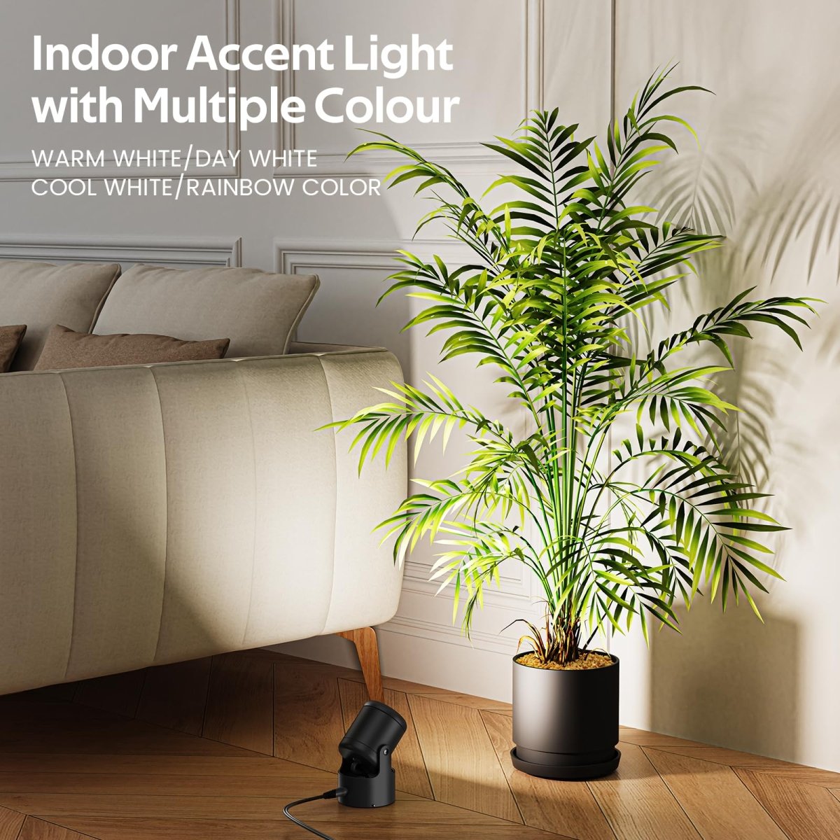 RGB and 3CCT LED Spot Lights Up Lights Indoor 20 Color Changing Dimmable Floor Spotlight Lamp with Remote & Foot Switch Accent Lighting for Plant Home Décor Picture - wall sconces - AIBOO