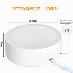 USB Rechargeable Light Bulb 2 Pack with Remote,Wireless E27 LED Light Bulb Dimmable Timer and 3 Color Temperatures,Puck Lights Bulbs E27 for Lamps,Wall Light,Home Indoor Lighting [Energy Class E] - light bulb - AIBOO