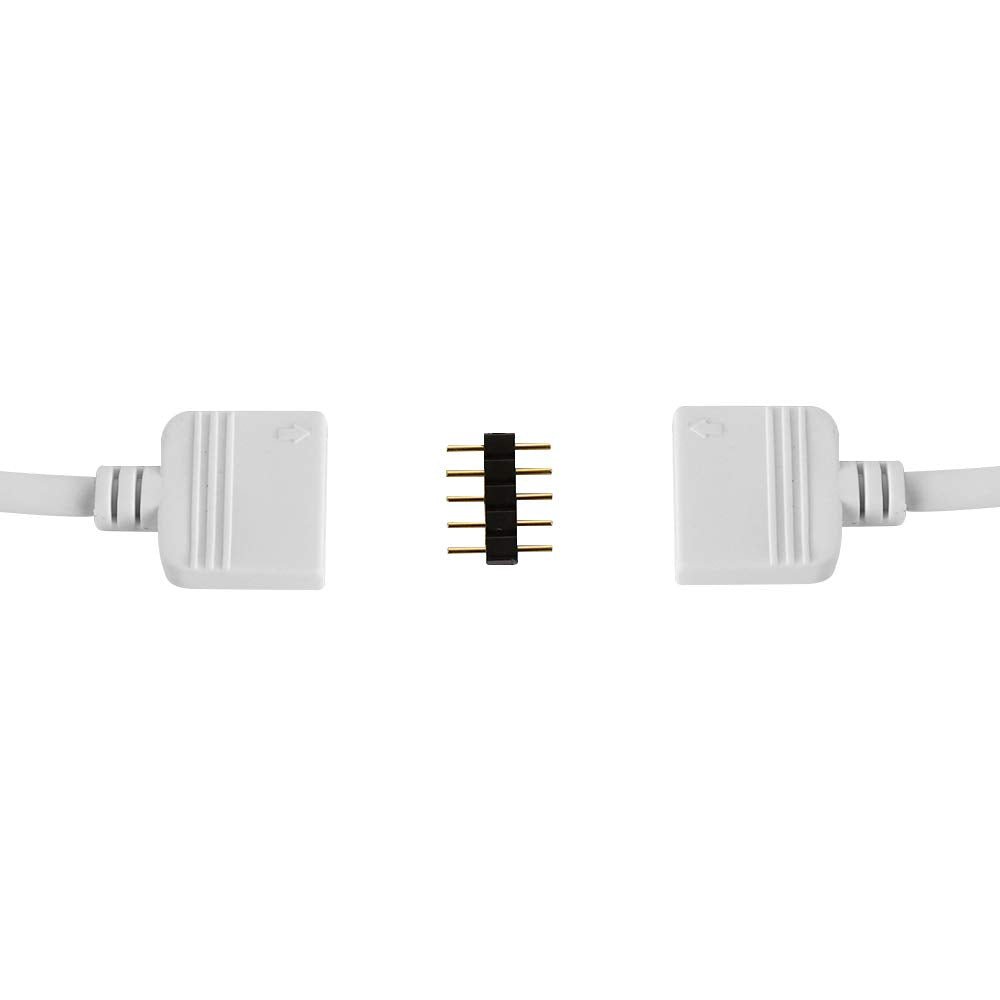 2pcs 78.7 Inches Extension Cords Cable Wire with 5 Pin Connectors for RGBW RGBWW Under Cabinet Strip Lights - extension cord - AIBOO