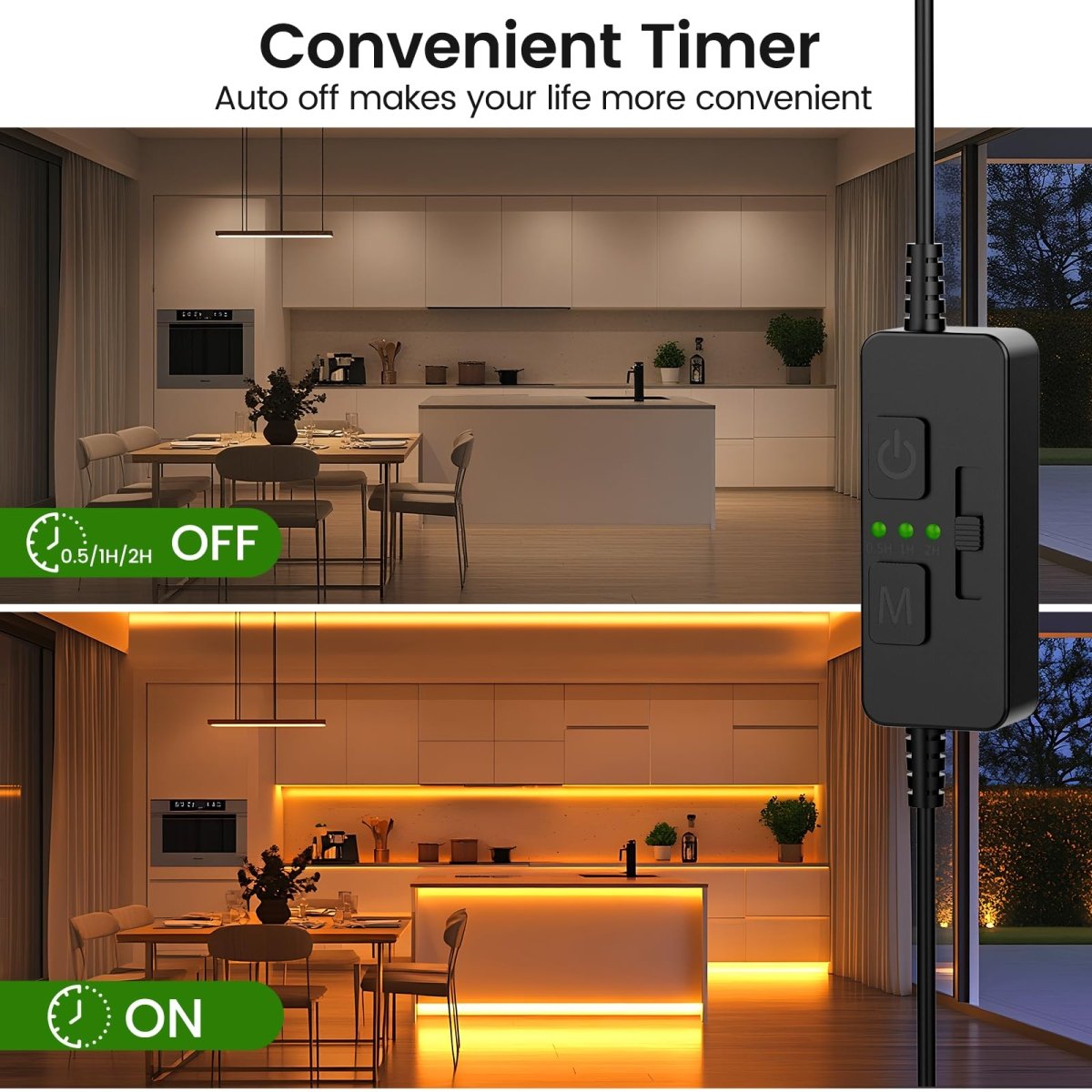 Led Dimmable Timer AIBOO PWM Slider Dimmer with Timer for LED Strip Lights
