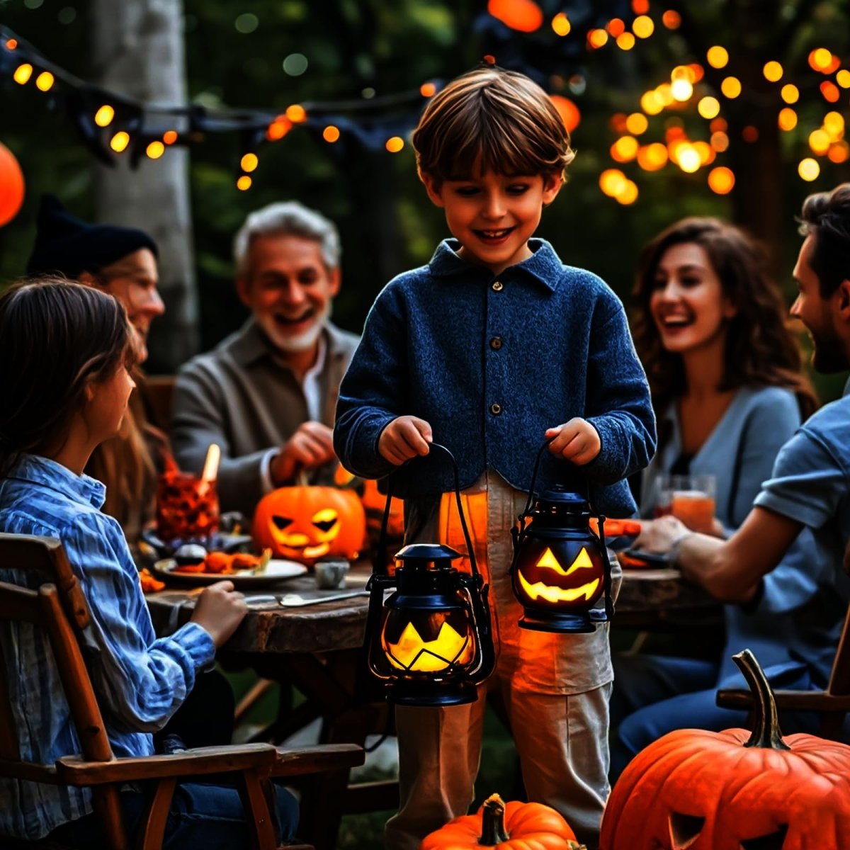 Halloween LED Pumpkin Lights - 2 - Pack with Remote Control & Timer, Battery - Operated Flameless RGB & Warm Orange Candles for Festive Decor - garden light - AIBOO