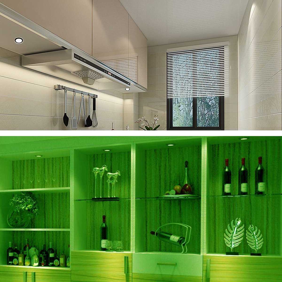 RGB Under Cabinet Lighting Kit,Color Changing LED Puck Light USB Powered Memory Function with Dimmable Switch Control Color Changing and Bright LEDs for Cabinet Counter Bedroom,Showcase,Closet - single light - AIBOO