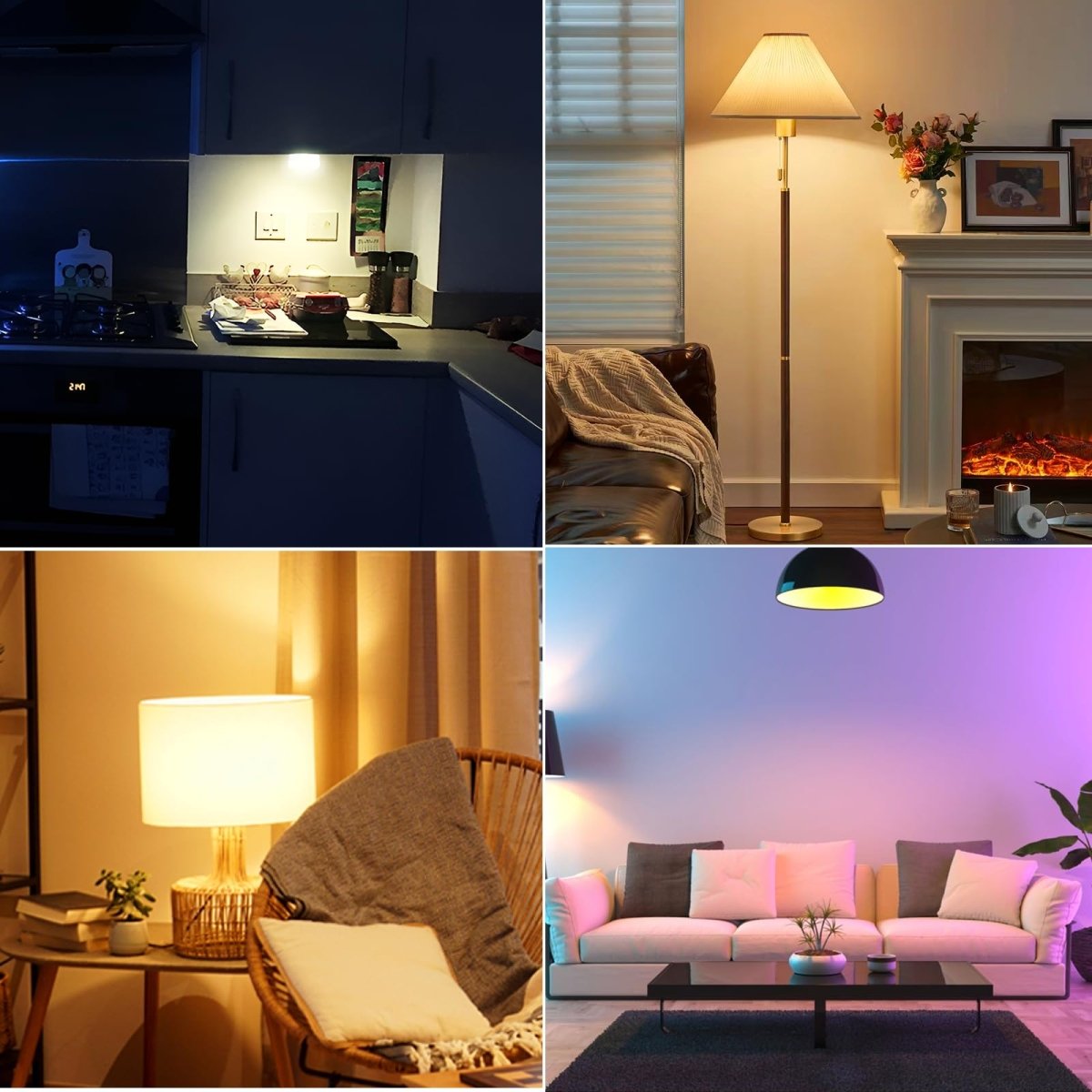 3000mAh Battery Rechargeable Light Bulbs Dimmable, 12RGB+CCT Color Changing Screw in Puck Light Bulbs, Non Hardwired LED E26 Bedroom Light Bulbs for Wall Sconce,Table Lamp(2 Pack) - light bulb - AIBOO