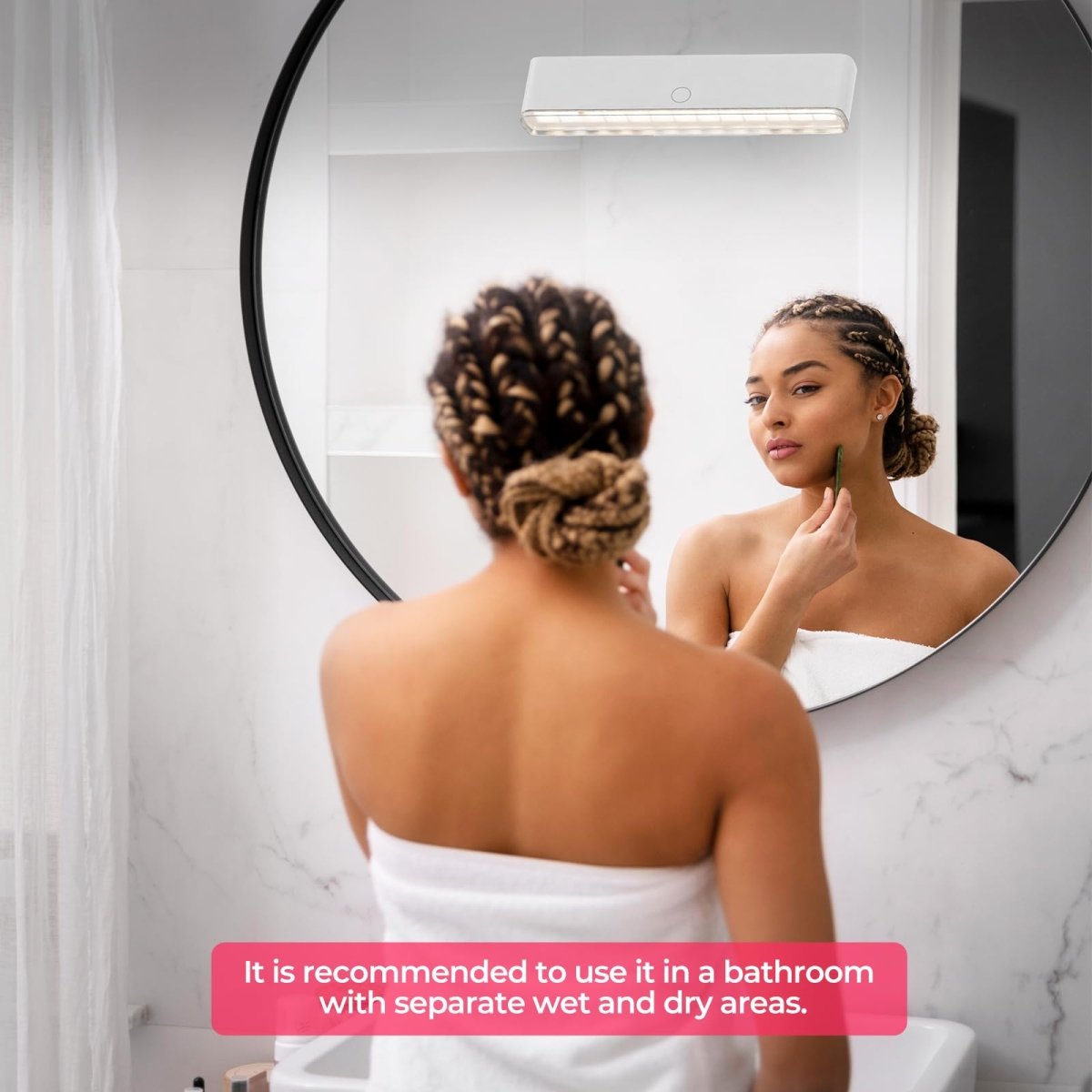 Wireless Vanity Lights for Mirror Set of 2 - 4000mAh Rechargeable Stick On Makeup Light with CCT Modes & Dimmable Brightness, Cordless Light for Mirror, Vanity, Bathroom, Renter Friendly - vanity light - AIBOO