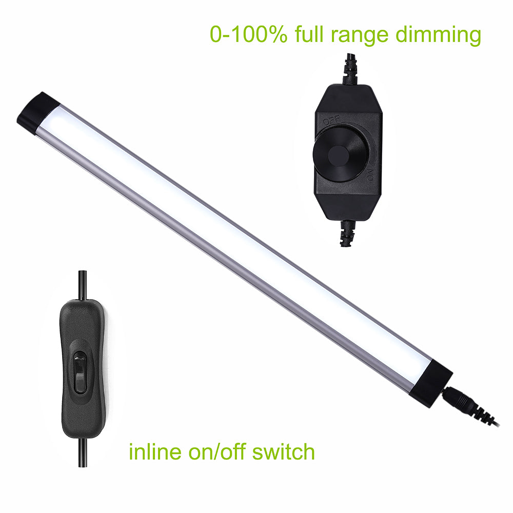 12V Linkable LED Under Cabinet Light Bar with Dimmer & Adapter(2700K/6000K, 4 Lights)