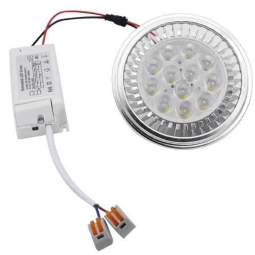 Ampoule LED AR111 G53 avec pilote externe 15 W 90-240 V 2 700 K/4 000 K 30 degrés