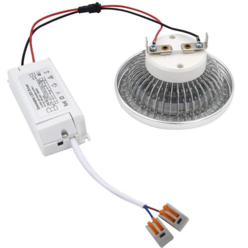 Ampoule LED AR111 G53 avec pilote externe 15 W 90-240 V 2 700 K/4 000 K 30 degrés