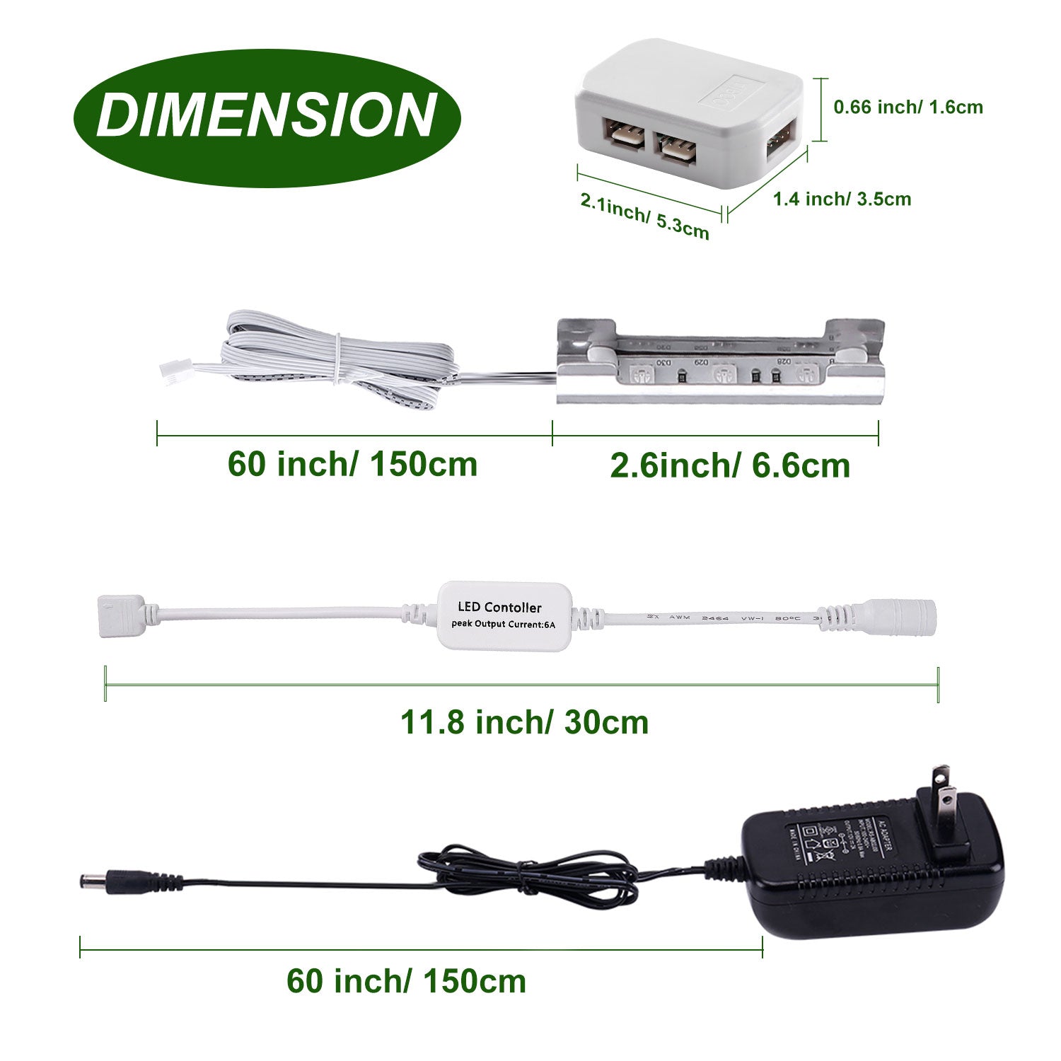 Kit d'éclairage de nuit à LED AIBOO sous les armoires pour l'éclairage arrière des étagères à bords en verre à l'aide d'un câble flexible et d'un clip avec télécommande RF 4 lumières RVB