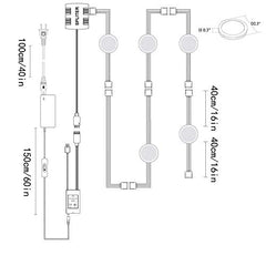 Kit d'éclairage à rondelles rondes à intensité variable et à changement de couleur, armoires de cuisine 24 V, affichage, vitrine, kit d'éclairage LED RGBW sous armoire avec télécommande IR 40 touches (5 paquets, RGBW)