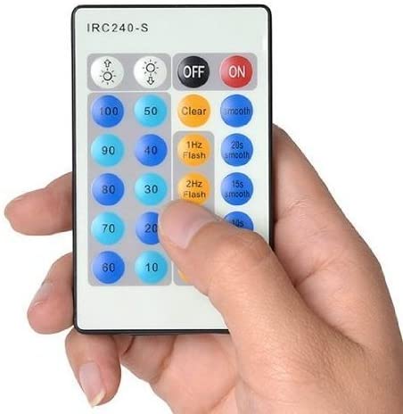 IRC240-S 24 Key IR Remote Led Dimmer Controller for 5050 3528 5630 Single Color Flexible Led Strip Rope lights Dimmer，12v 6a,DC5.52.1mm port