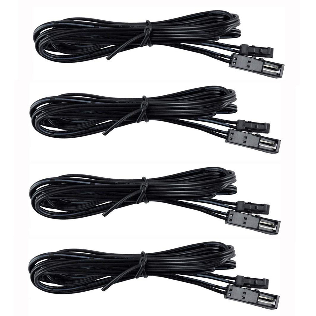 Flexible Extendable Cables for AIBOO LED Under Cabinet Lighting Kit Black Cord 1.5m (60 inch) Extension Cords (2-pin Black Cords, 4 Packs)
