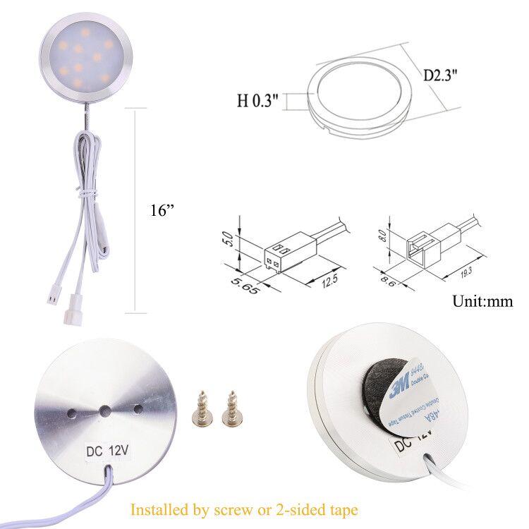 12V Dimmable hardwired under cabinet lighting for Kitchen Lighting NO Wall Plug