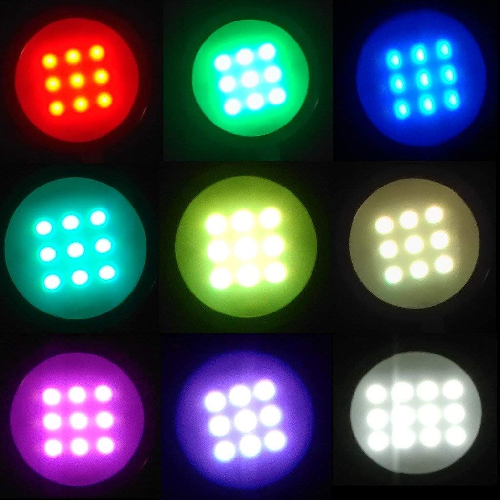 AIBOO Kit de lumières LED de Noël à changement de couleur RGBW sous les armoires avec télécommande IR pour éclairage d'accentuation des meubles de comptoir de cuisine (4 lumières, 12 W)