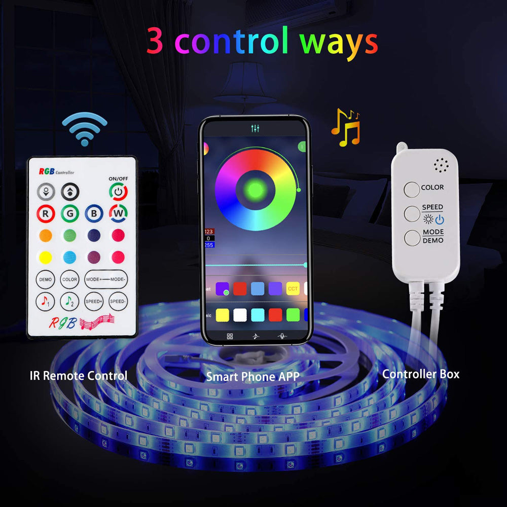 APP Control LED Strip Lights 10M RGB LED Light Strips Music Sync Colour Changing Rope Lights Waterproof Tapes Lights for Bedroom 1 order