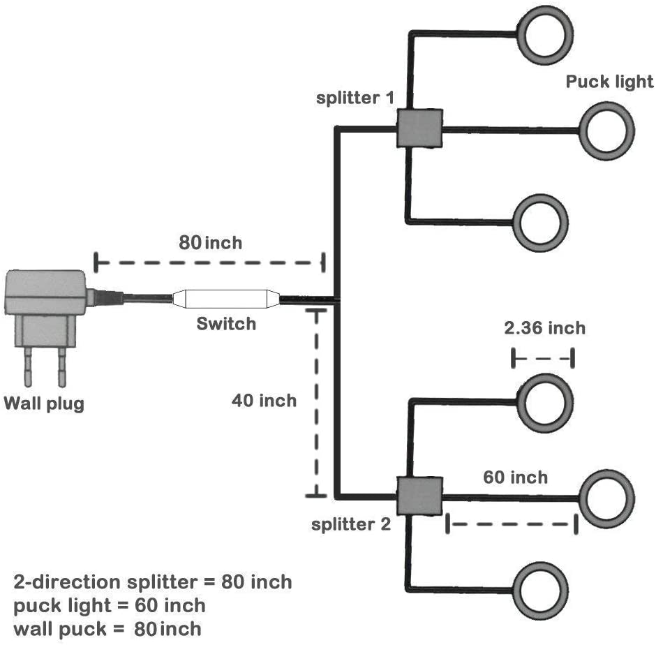 AIBOO LED-Schrankbeleuchtungsset für Küchentheke, Schrank, 6er-Pack schmale Aluminium-Puck-Leuchten mit Schalter, 12 VDC, 12 W, sämtliches Zubehör enthalten (12 W, Warmweiß/Kaltweiß) 