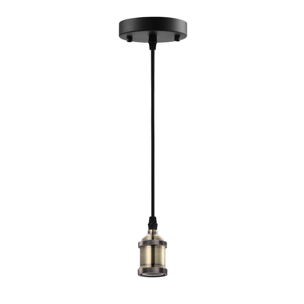 AIBOO Pendant Lighting, Bronze and Black Finish Retro Lighting Fixture E26 Base, Vintage Adjustable Hanging- Light- Kit (Bulbs not Included)