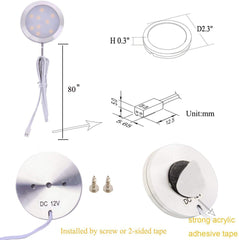 Einzelnes LED-Pucklicht für AIBOO Unterschrank-LED-Pucklichter, Lampen 12 V für Küchentheke, Schrank, Schrankbeleuchtung 