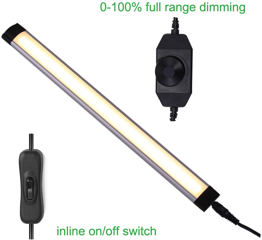 12V Linkable LED Under Cabinet Light Bar with Dimmer & Adapter(2700K/6000K, 8 Lights)