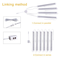 11” 24V Linkable LED Kitchen Cabinet Light with Dimmer and Adapter(2700K/6000K, 6 Lights)