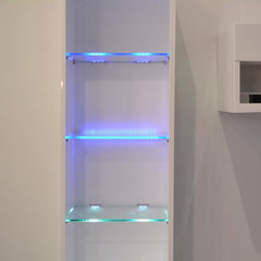 AIBOO Under Cabinet LED Lights for Glass Edge Shelf Back Side Clip Clamp Strip Lighting with RF Remote Control 6 Lamps Kit