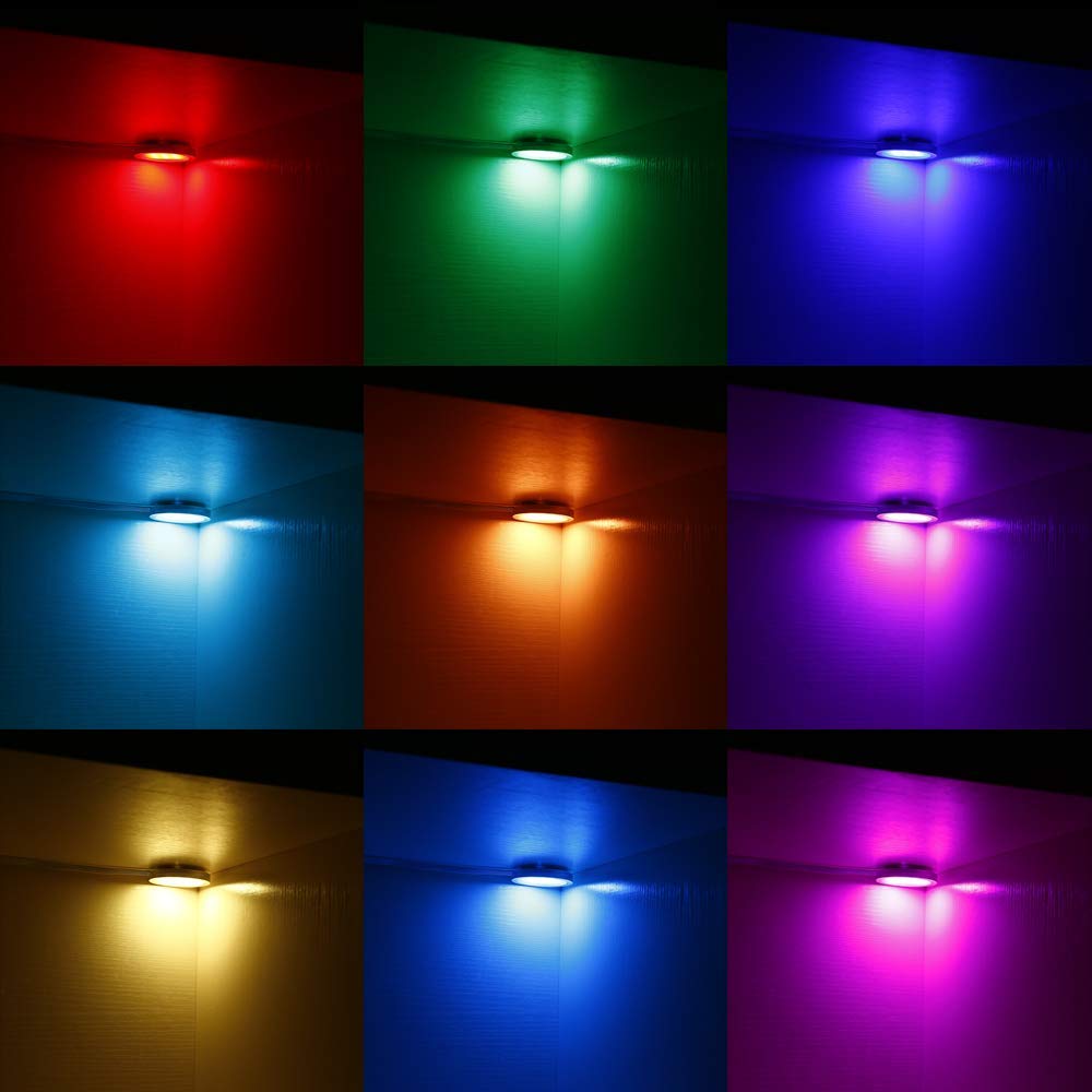 AIBOO RGBWW/RGBW Color Changing Xmas Decorating Under Cabinet LED Lighting Kit Wireless IR Remote Control for Party  Lighting 8 Light 24W