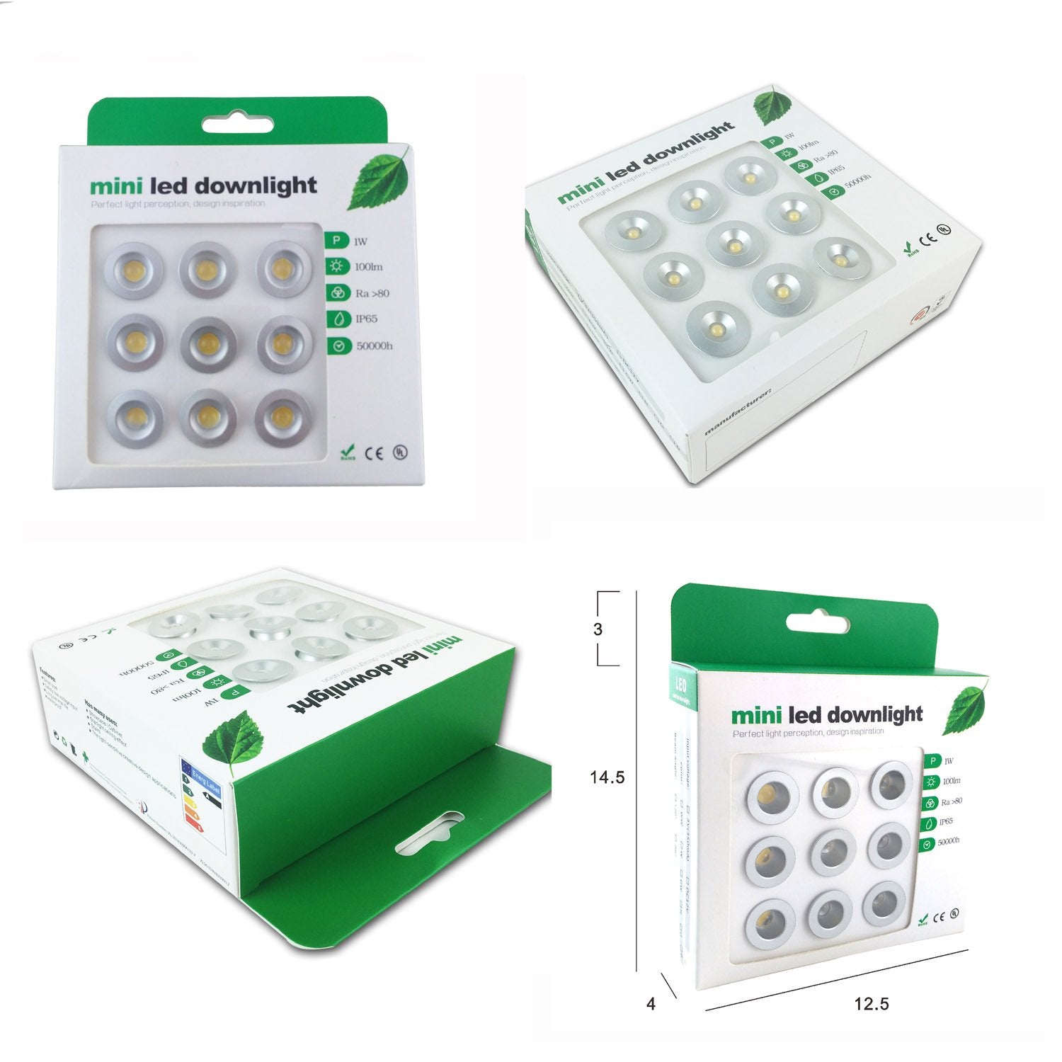 12V Hardwired Recessed Mini Downlights for Cabinets cupboard Stair Lighting(2700K/6000K, 9 Lights)