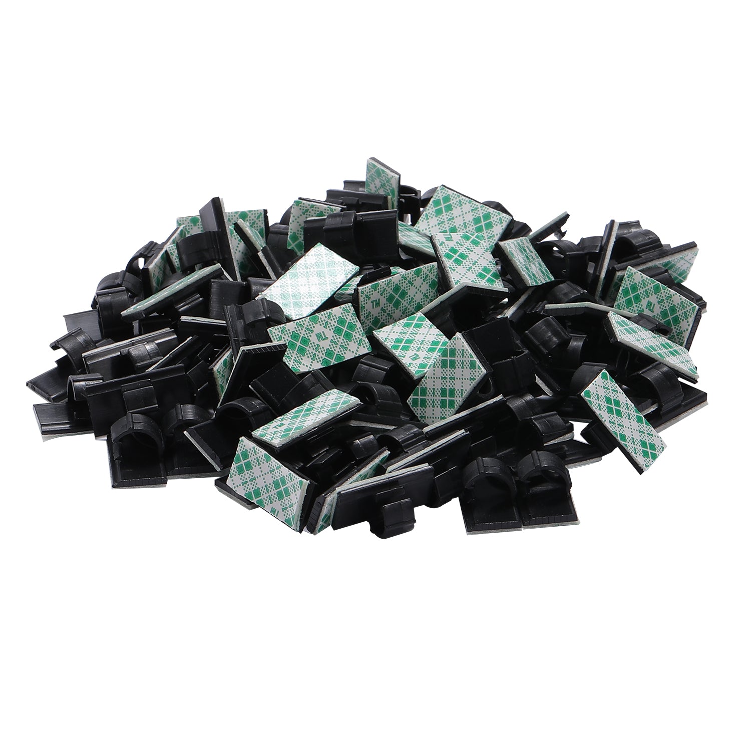 AIBOO 100 Pieces Black Adhesive Cable Clips and Wire Management Wire Cable Holder