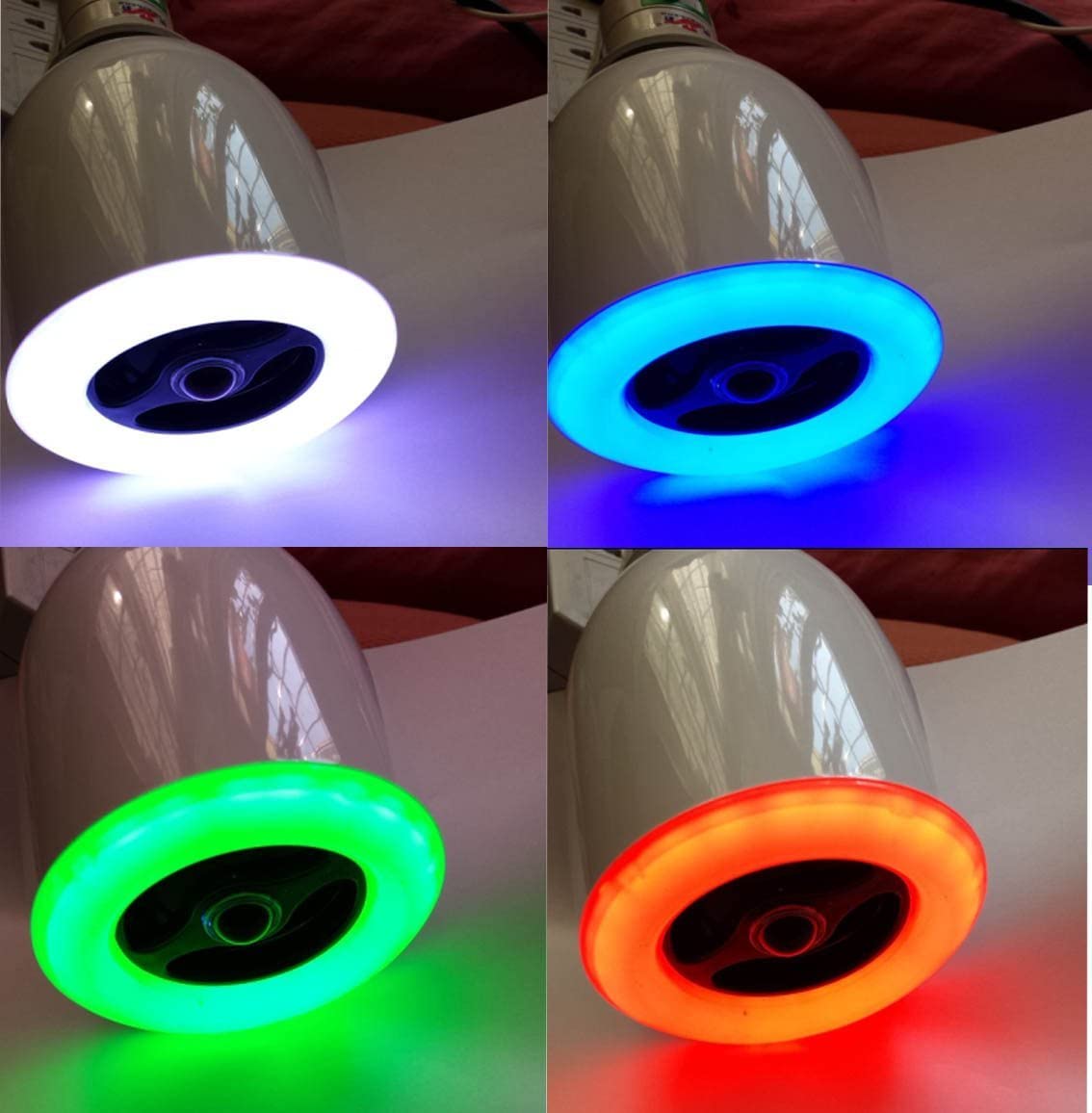 Aiboo LED-Bluetooth-Lautsprecher mit RGBW-Glühbirne, dimmbares E27-Licht 9 W mit Fernbedienung, APP-Steuerung, Audio-Lautsprecher, Musikwiedergabe 