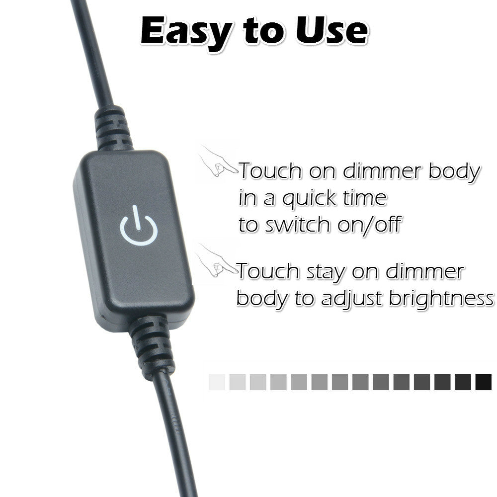 Variateur de luminosité DC à interrupteur tactile 3 A pour bande LED monochrome 12 V-24 V Noir/blanc