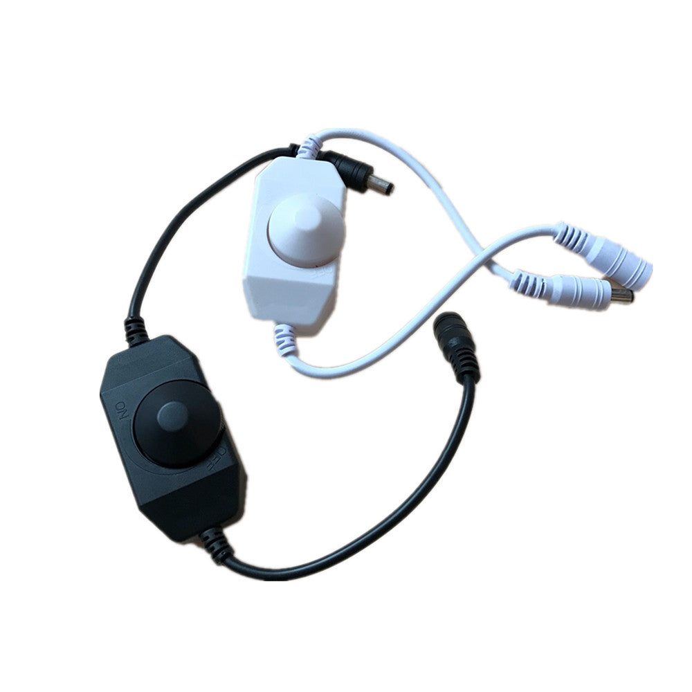 LED Dimmer Switch Brightness Adjust Controller for 3528 5050 5730 5630 Single Color Strip Light DC 12V 24V Black/White