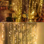 LED Curtain Lights USB Powered, AIBOO 300 LED 3m X 3m Curtain Fairy Lights with 8 Modes Remote Control, Window String Lights for Outdoor Indoor Christmas Valentine Wedding Party Decoration(Warm White)