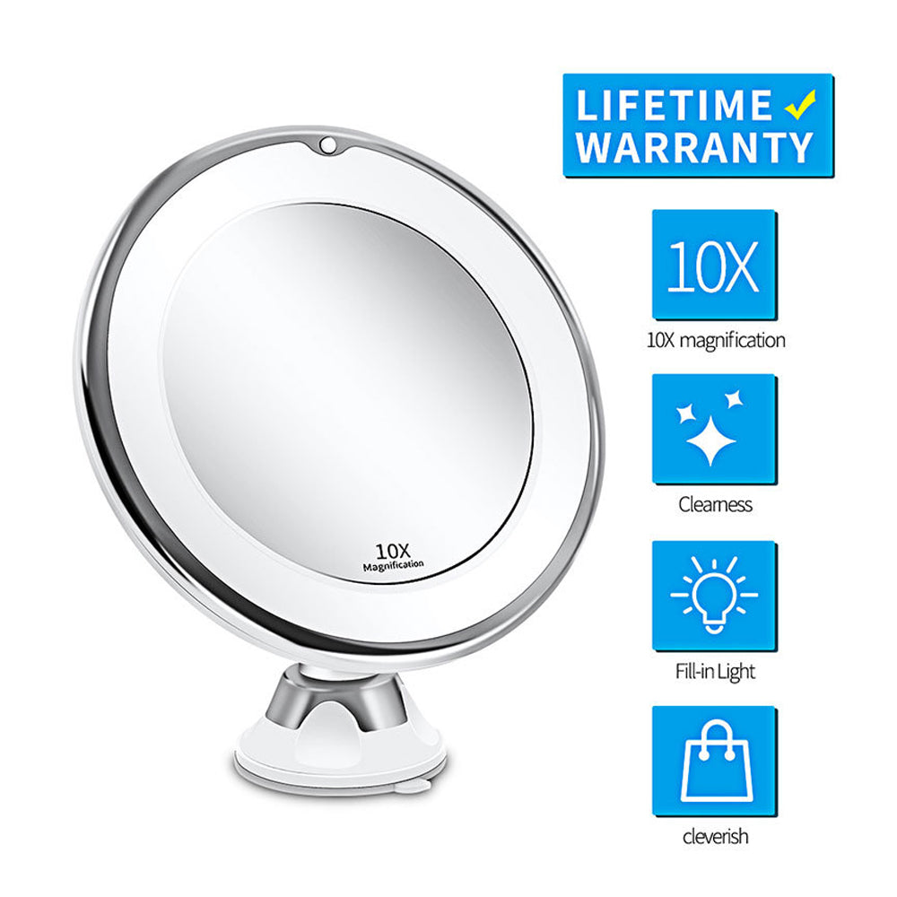 10X Magnifying Mirror makeup Light LED Magnifier Vanity Lamp 360 Degree Rotation Rotating Dressing Table Lighting