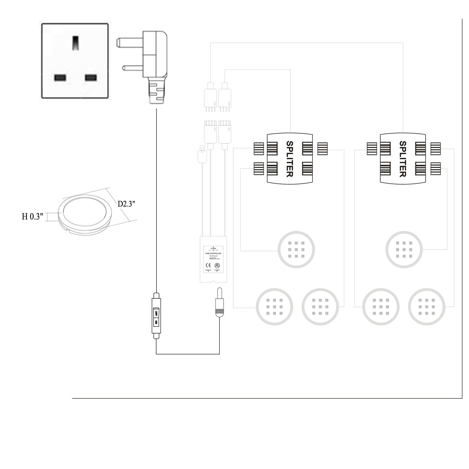 AIBOO RGBW RGB+White/RGB+Warm white Color Changing Under Cabinet LED Lights Kit Remote Puck Lamps for Kitchen Counter Ambiance Lighting ( 6 Lights,18W)