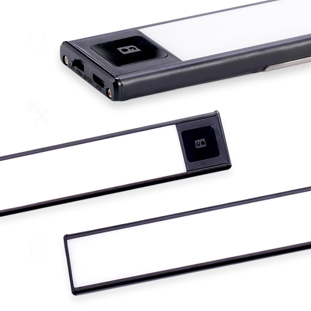 Lampe de cuisine à LED rechargeable par USB, installation magnétique, capteur de balayage manuel, lampe pour armoire, armoire, placard, 20/40 cm