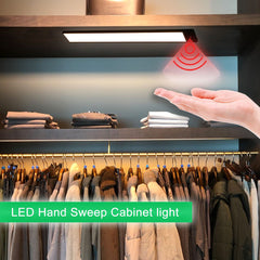 Lampe de cuisine à LED rechargeable par USB, installation magnétique, capteur de balayage manuel, lampe pour armoire, armoire, placard, 20/40 cm