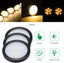 AIBOO Under Cabinet LED Black Cover Puck Lighting Kit with Touch Dimmer Switch for Kitchen Cupboard Closet Lighting (3 Lights,Warmwhite2700K ,Daylight White)
