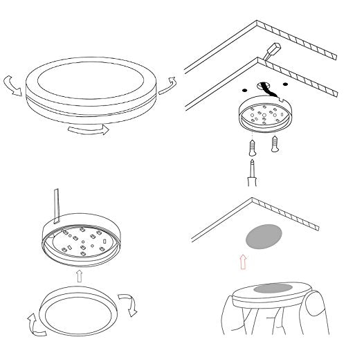 AIBOO LED Under Cabinet Puck Lights Kit with Touch Dimming Switch for Ambiance Atmosphere Night Lighting 8 Lights