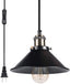 Pendant Lighting for Kitchen Island,16.40ft Plug in Vintage Hanging Lamp with ON/Off Switch, Simplicity Bronze and Black Finish, E26 Base Retro Lighting Fixture 3 Pack (Bulbs not Included)