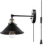 Wall Sconces Industrial Vintage Wall Lamp, Plug in Cord with on/Off Switch, Simplicity Bronze and Black Finish Arm Swing Wall Lights Fixture 3 Pack (Bulbs not Included)