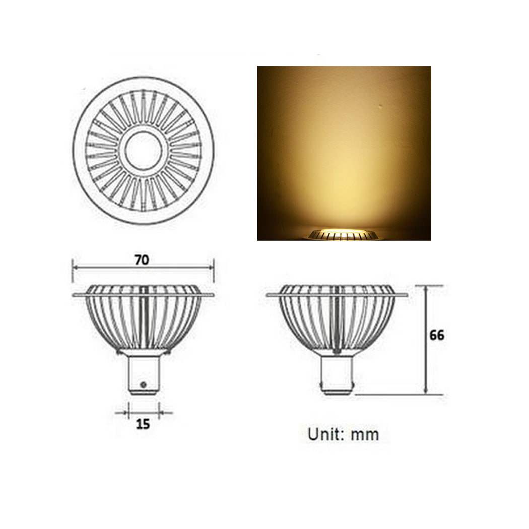 7W AR70 B15 BA15D COB LED Spotlight Bulb12V 3000/4000/6000K Replace 60W Halogen Lamp for Home  Commercial Lighting 4pcs/lot