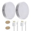 AIBOO USB Rechargable Puck lights Dimmable 4000K/6000K switchable (2 Packs)