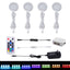 AIBOO RGB Color Changing LED Under Cabinet Lights Kit Aluminum Slim Puck Lamps for Kitchen Counter Wardrobe Counter Furniture Ambiance Christmas Decor Lighting (4 lights)
