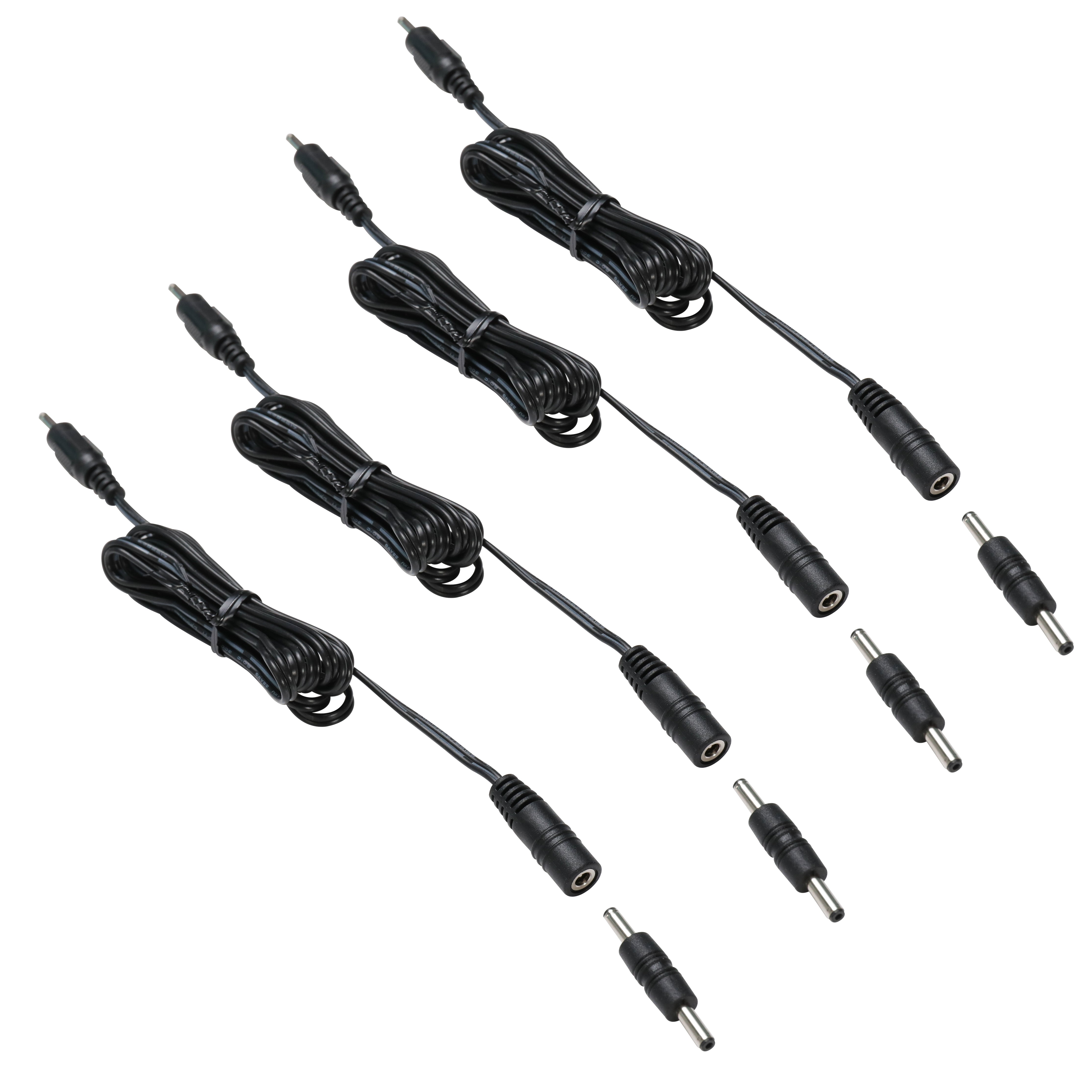 3,5 x 1,35 DC-Anschluss für Küchenlichtleiste, schwarze Kabel (4 Packungen) 